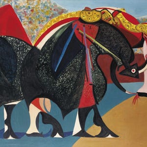 Tod eines Stierkämpfers von Oscar Dominguez - Hochwertiger Kunstdruck