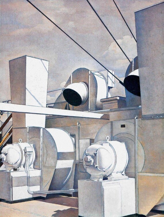 Charles Sheeler 'upper Deck' Art Print: Industrial Modernism - Etsy