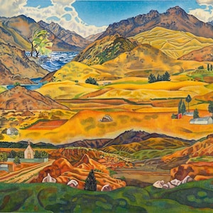 Central Otago Von Rita Angus Sheets - Premium Qualität Kunstdruck