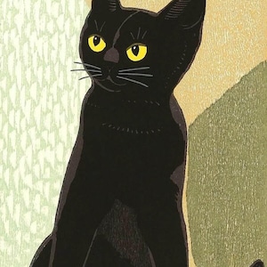 斎藤清作「二匹の猫」版画：日本の木版画 - Etsy 日本