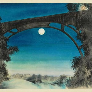 Luna piena, Pasadena California di Chiura Obata - Stampa artistica di qualità premium