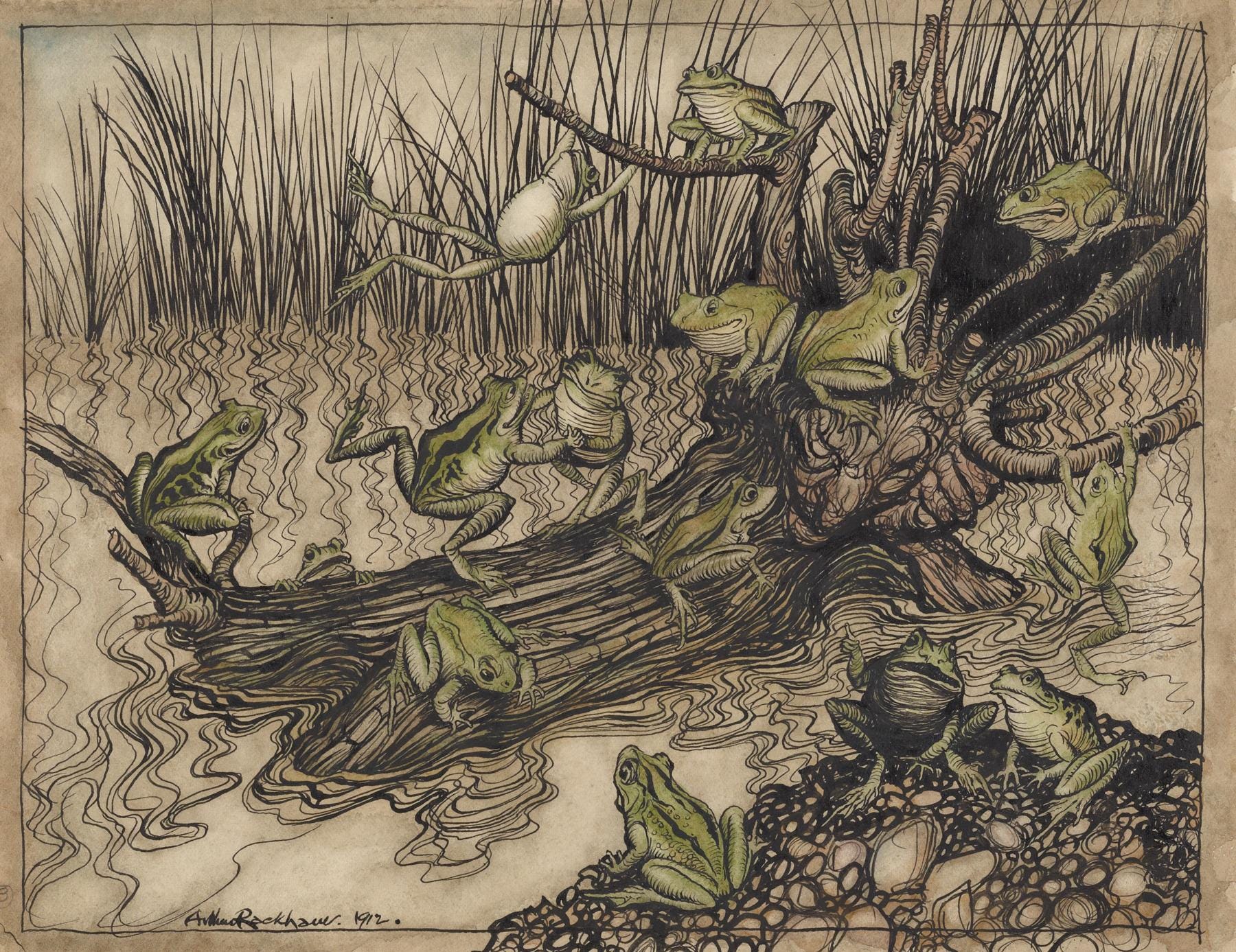 King Log – Arthur Rackham Giclée Art Print – Vintage Fantasy ...