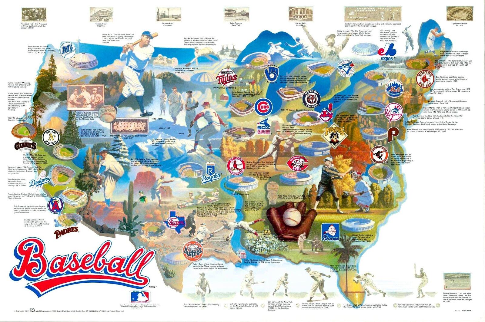 US Map of MLB Baseball - Premium Quality Art Print - Etsy Israel
