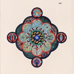 Mandala 105 von Carl Jung - Archival Giclée Kunstdruck | Symbolisches psychisches Kunstwerk | Vintage spirituelle Wanddekoration | Kunstposter