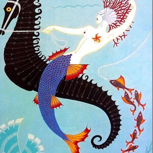 Mermaid By Erte - Premium Quality Art Print