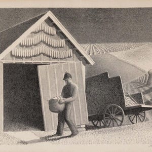 Tempo di semina e raccolto di Grant Wood - Stampa artistica di qualità premium