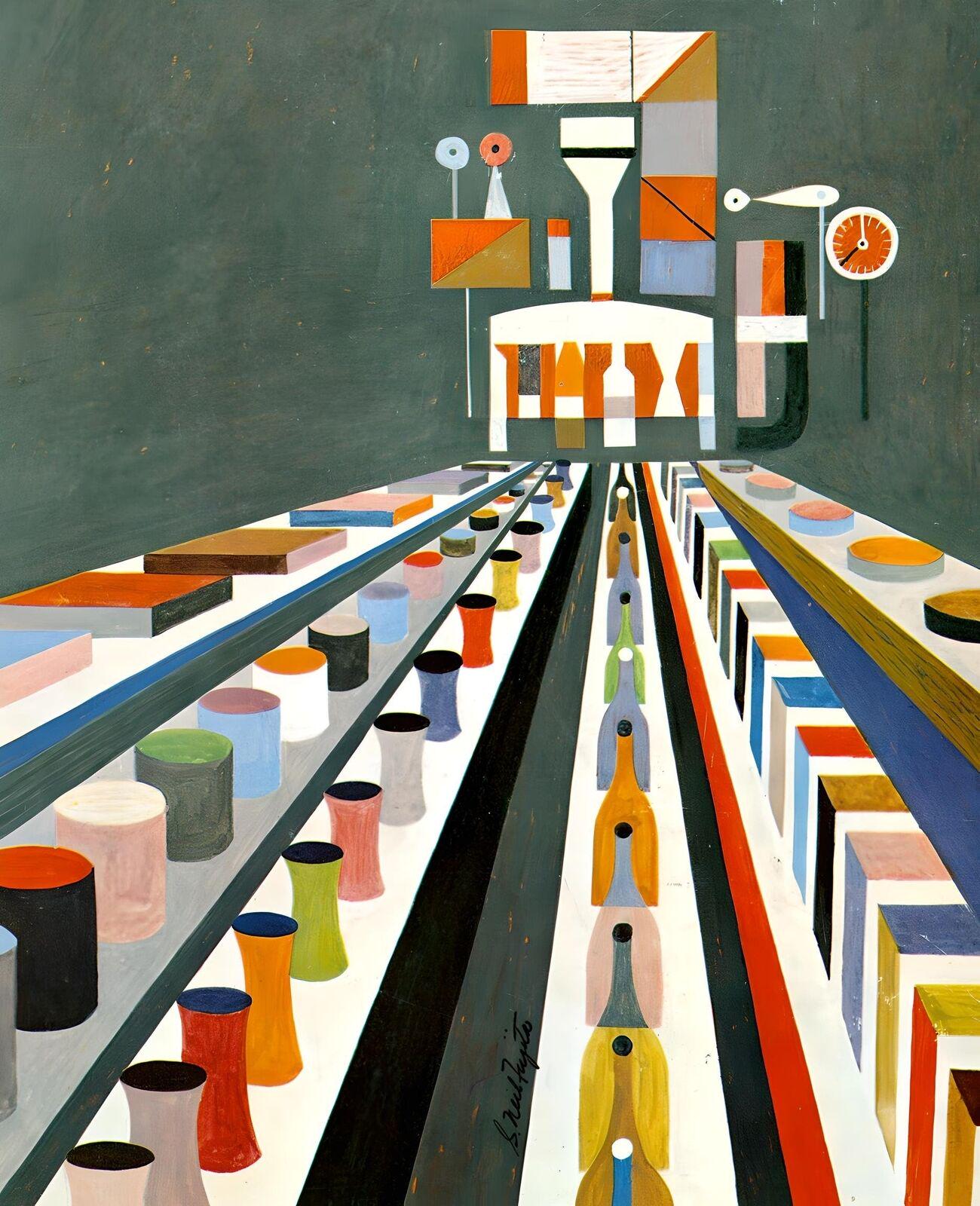 S. Neil Fujita Mid-century Modern Art Print: Abstract Geometric