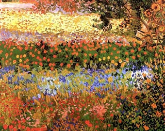 Flowering Garden by Vincent Van Gogh Quality Print - Frame Me - Etsy
