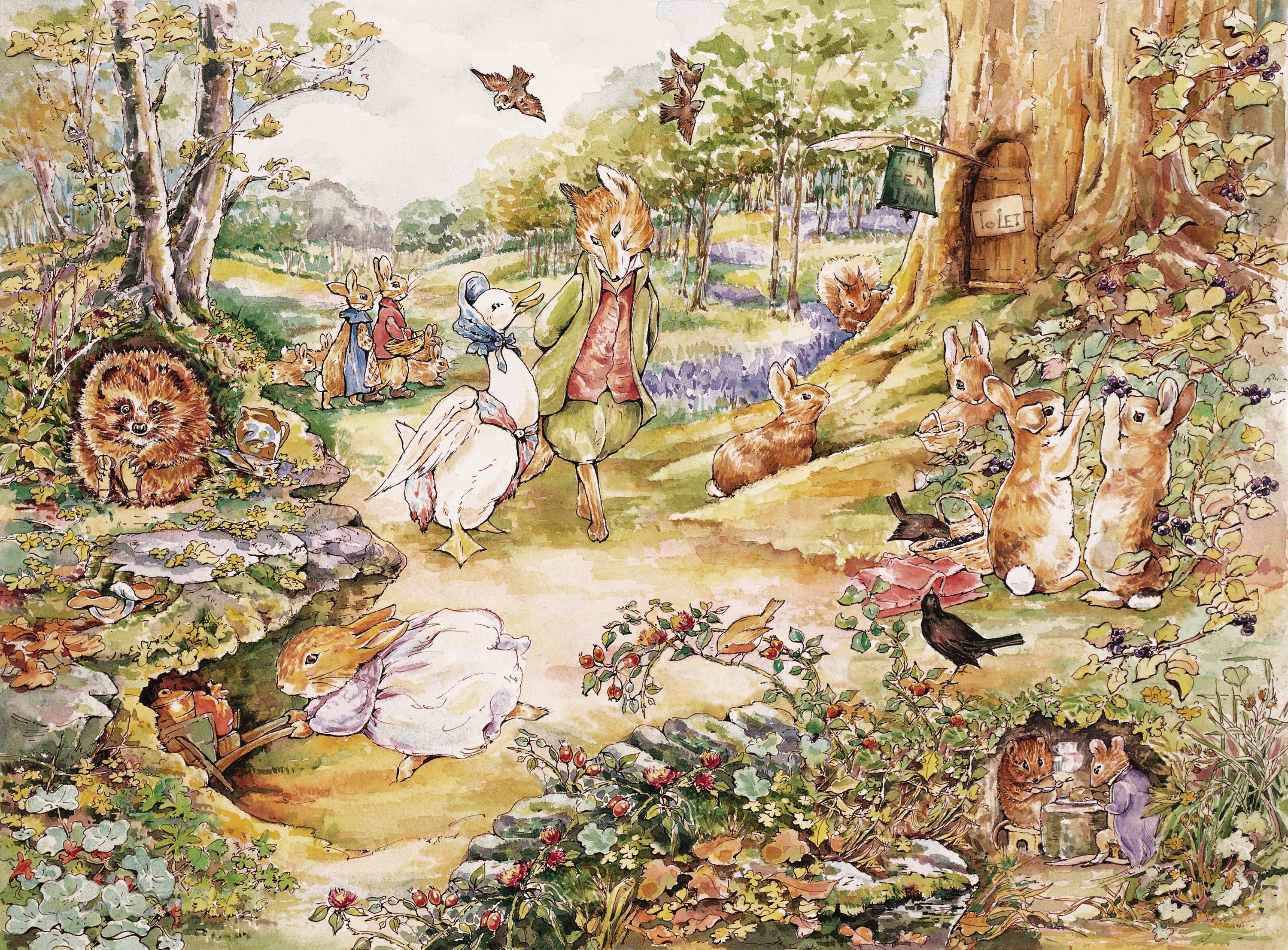 Beatrix Potter Art Print: Country Woodlands Scene - Etsy