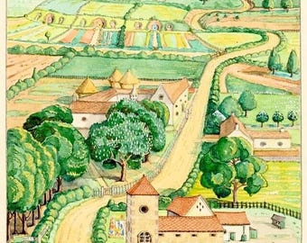 Hill of Hobbiton Fine Art Print: J.R.R. Tolkien, Fantasy whimsical Wall Decor