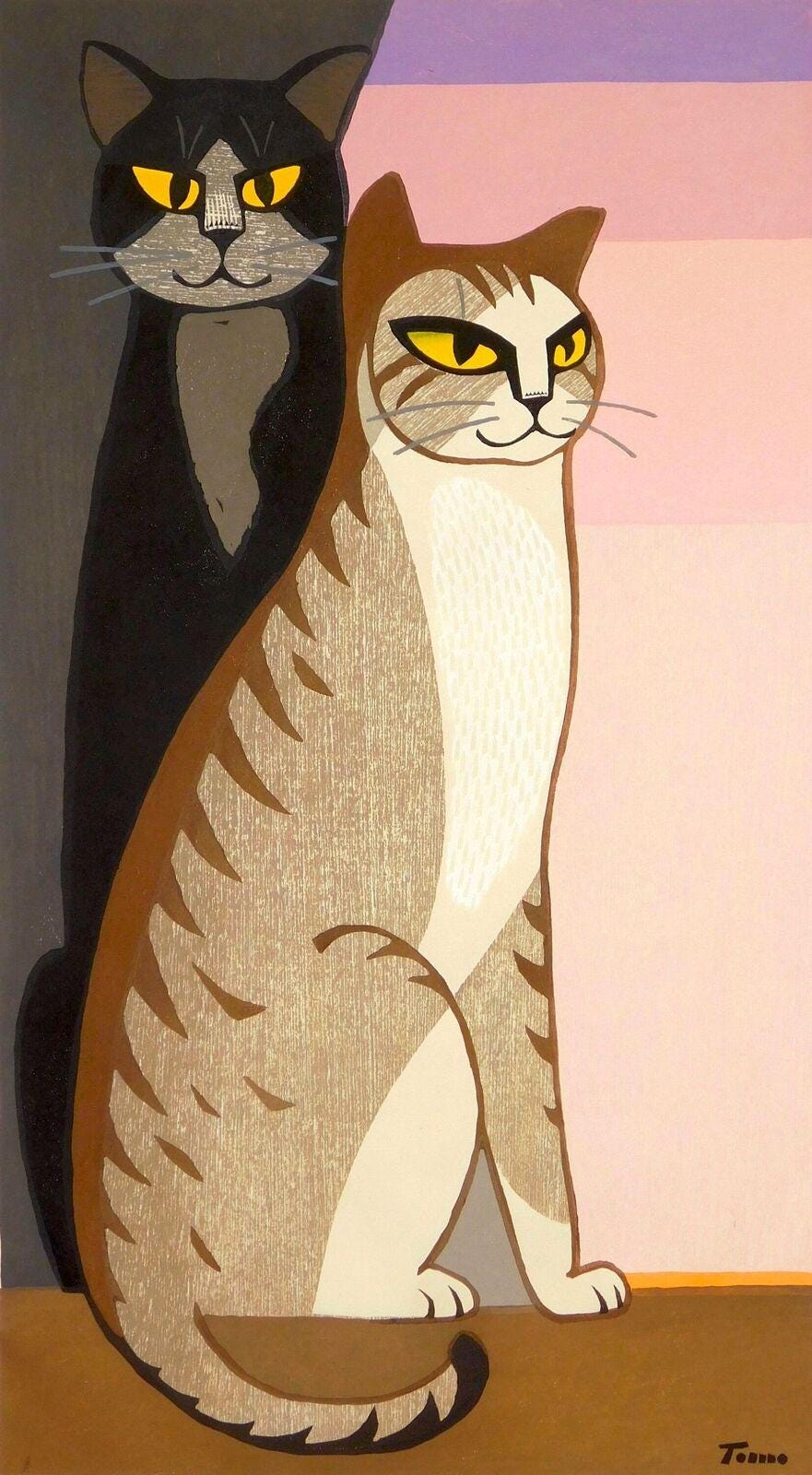稲垣智雄作「夜明けの猫」アートプリント - マット仕上げ - Etsy 日本