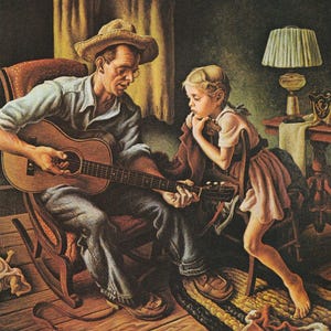 The Music Lesson By Thomas Hart Benton -Premium Quality Art Print