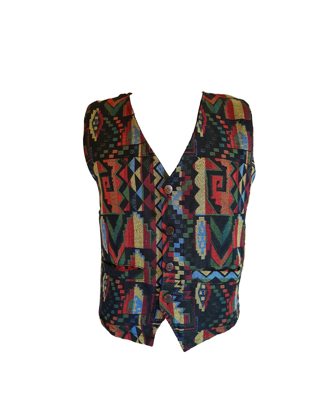 Image of Geometric Waistcoat - Red