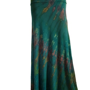 Tie dye maxi skirt Greens Forest green