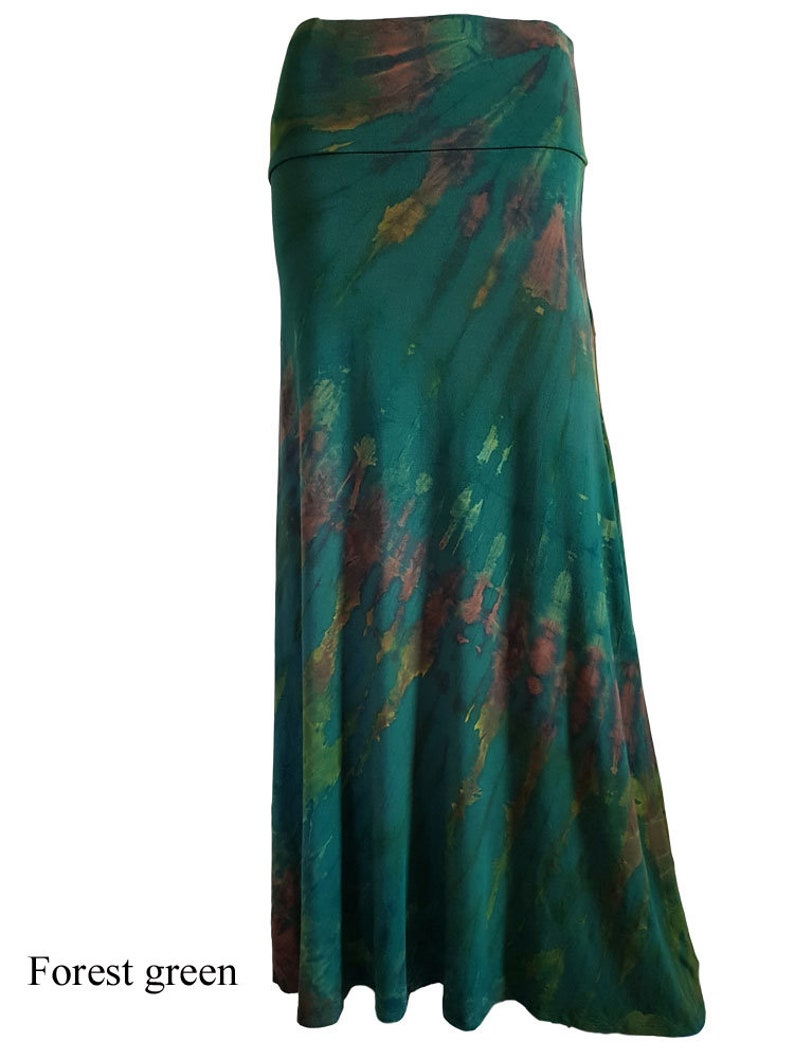 Tie dye maxi skirt Greens Forest green