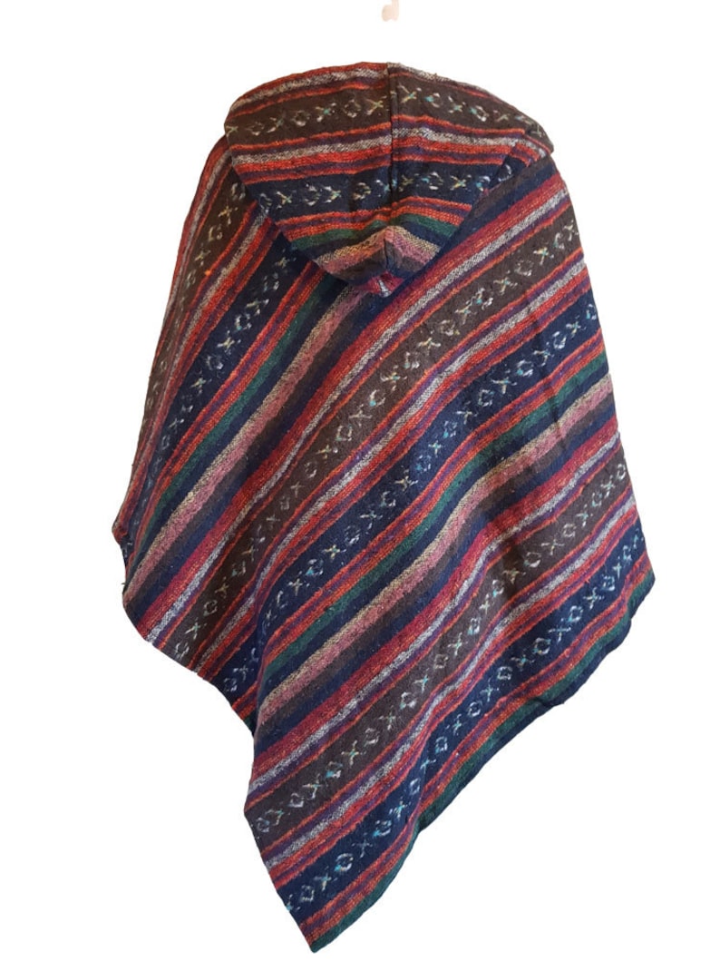 Red Black and Orange Tie dye poncho