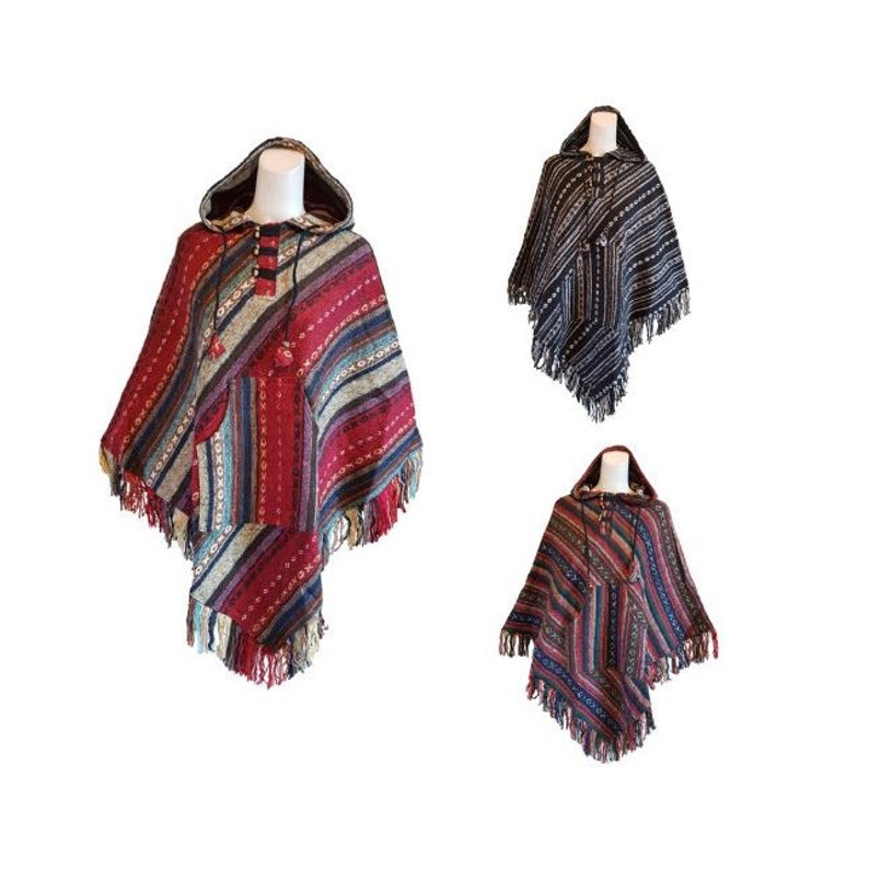 Red Black and Orange Tie dye poncho