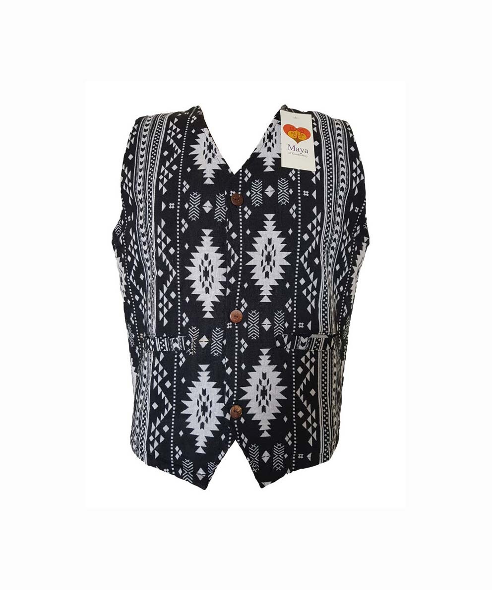 Image of Geometric Waistcoat - Black & White
