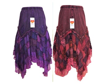 Patchwork pixie skirt - Purple and Red