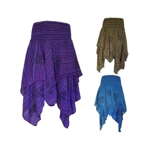 Layered mid length Skirt- Purple, Green and Turquoise