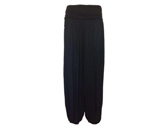 Summer weight Plain Alibaba trousers - Black