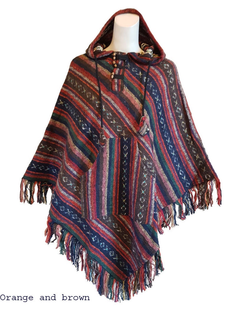 Red Black and Orange Tie dye poncho