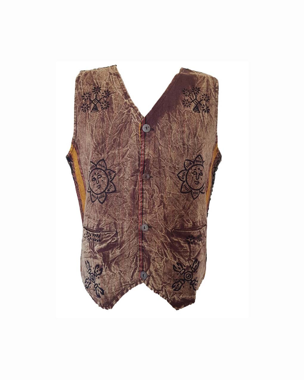 Image of Cotton Waistcoat - Brown