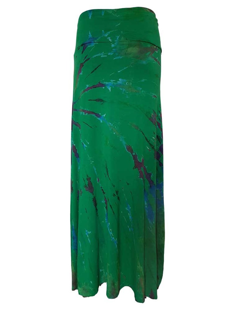 Tie dye maxi skirt Greens image 3
