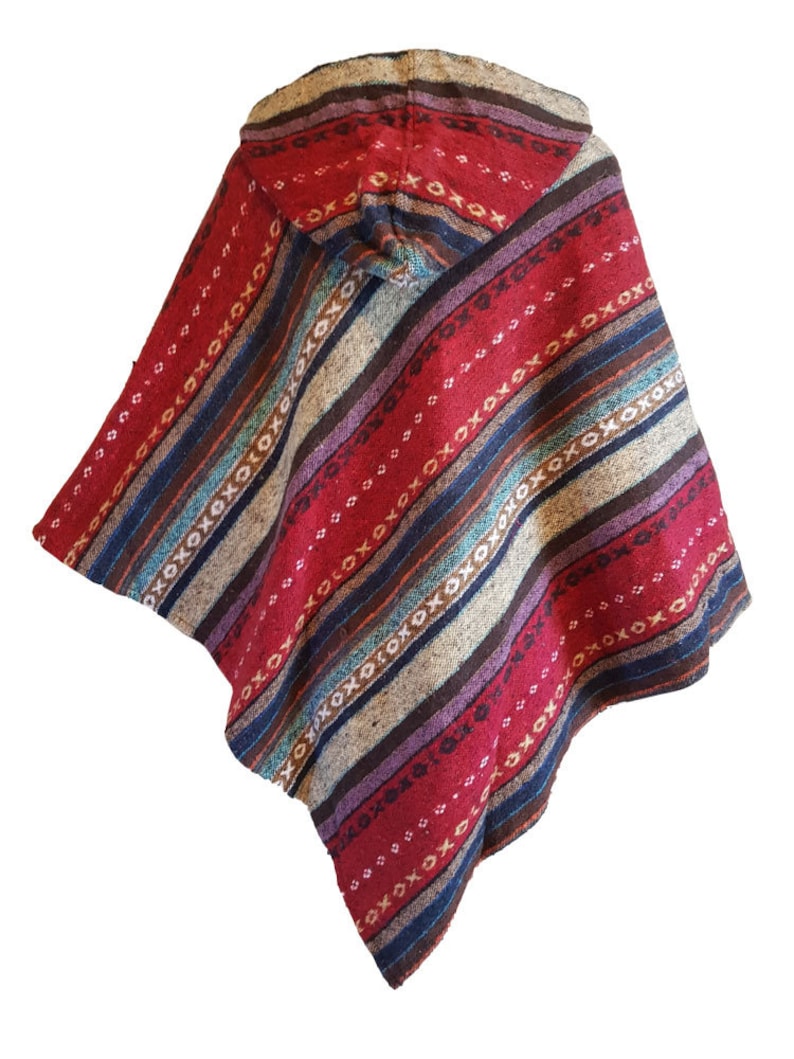 Red Black and Orange Tie dye poncho