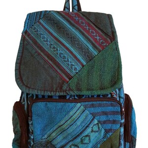 Sac à dos patchwork Orange et Bleu Bleu