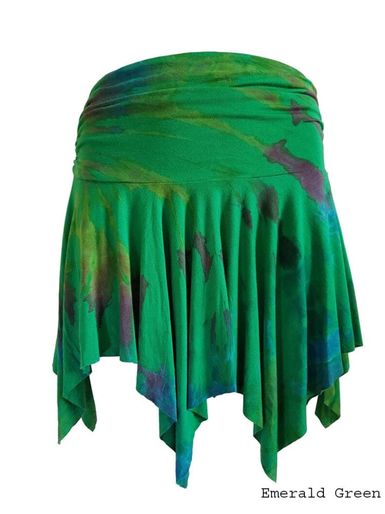 Tie dye mini skirt-Green and white main image 1