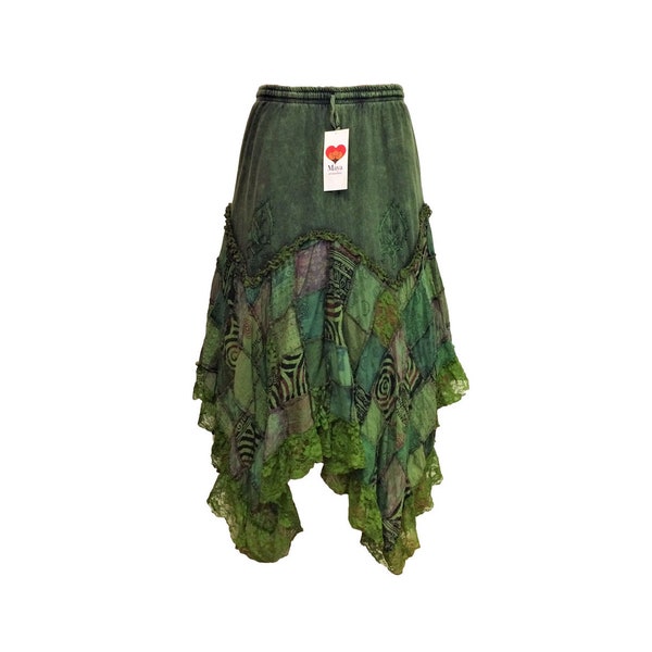 Patchwork pixie skirt - Green