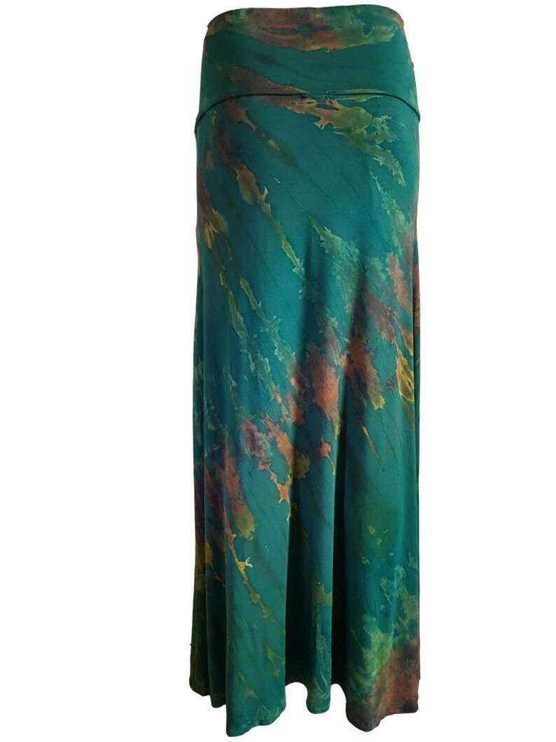 Tie dye maxi skirt Greens image 5