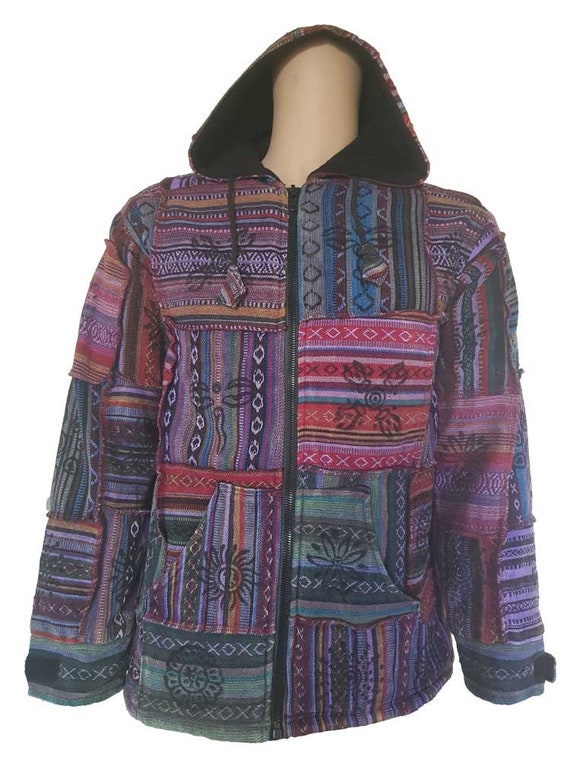 Patchwork shop fleece jacket