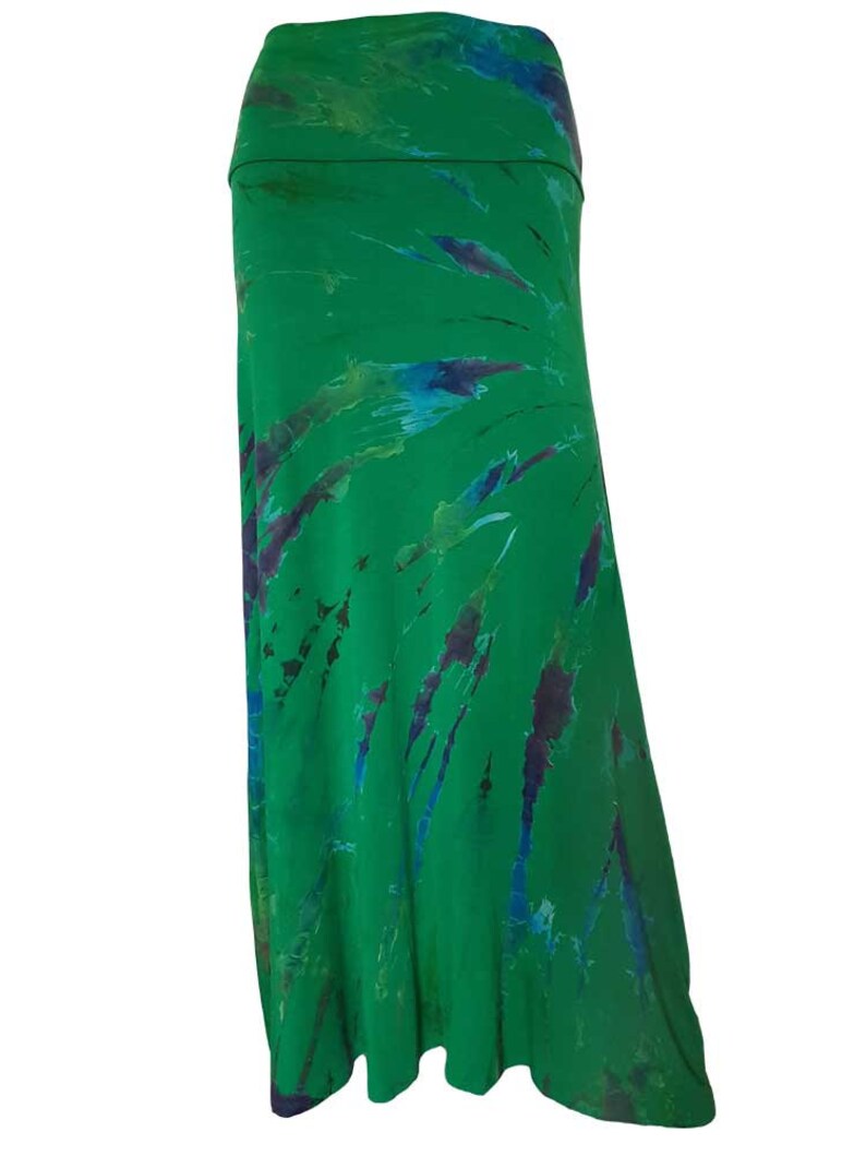 Tie dye maxi skirt Greens Emerald green