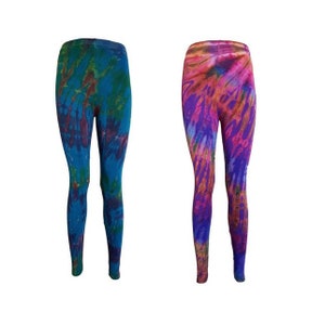 Tie dye leggings- Purple and Teal