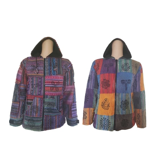 Patchwork Fleece Lined Cotton Jackets 