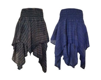 Layered mid length Skirt- Black and Blue