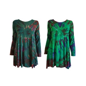 Tie dye long sleeved tunic - Green