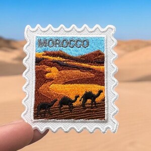 Morocco Patch- Patches- Iron On Patch- Iron On- Souvenir-  Travel- Desert- Sahara- Collector- Patches and Pins-- Travel Gift