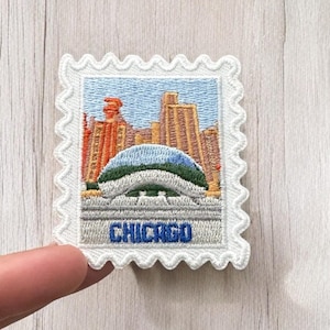 Chicago Patch- Iron On Patch- Travel Patches- The Bean- Windy City- Patch Collector- Iron On- Traveler- Wanderlust- Chicago- Patches and Pin