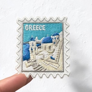 Naszywka z Grecji - naszywka do prasowania - Santorini - Ocean - naszywki do prasowania - naszywki podróżne - podróżnik - Grecja - grecki - kolekcjoner naszywek - fale - przypinka podróżna