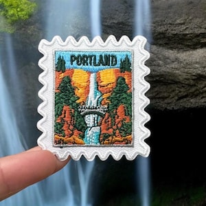 Portland Travel Patch- Iron On Patch- Travel Gift- Oregon Patch- Travel- Travel Souvenir- Gifts- Patches and Pins- Wanderlust- Traveler