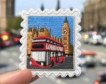 Toppa di Londra, Inghilterra – 2 x 2 cm, da applicare con il ferro da stiro, souvenir di viaggio da tutto il mondo.