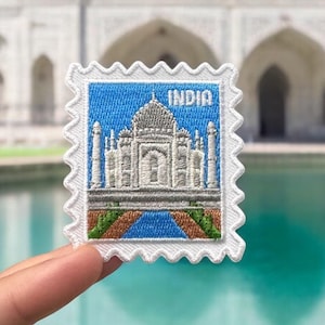 India Patch- Travel Patches- Iron On Patch- Taj Mahal- Wanderlust- Souvenir- Traveler- Patches and Pins- Collector- Iron On- Travel- Patches