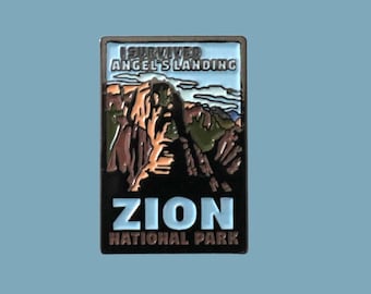 Zion National Park Pin- Travel Pin- Angels landing- Utah Souvenir- National Parks- Zion- Hike- Wanderlust- Traveler- Hiking Souvenir