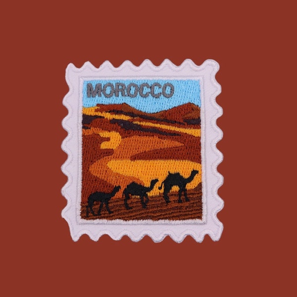Patch Maroc- Patchs de voyage- Fer sur patch- Fer sur- Souvenir- Envie de voyager- Voyageur- Désert- Sahara- Collectionneur- Patchs et épingles-