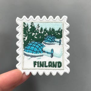 Parche de viaje de Finlandia – 2 x 2, para planchar, recuerdo de pin de iglú, para coleccionistas
