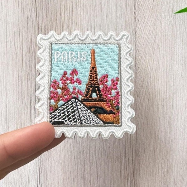 Paris Patch- Travel Patch- Iron On Patch- Eiffel Tower- Louvre- Paris- Travel Souvenir- Traveler-  Patch Collector- Pin Collector