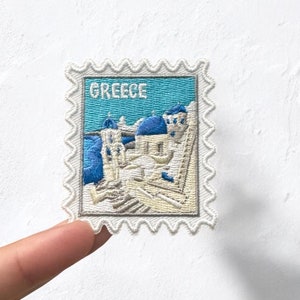 Greece Patch- Iron On Patch- Santorini- Ocean-Iron On- Travel Patches- Traveler- Greece- Greek- Patch Collector- Waves- Travel Pin